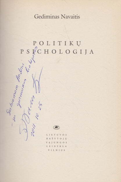 Gediminas Navaitis - Politikų psichologija (su aut. dedikacija)