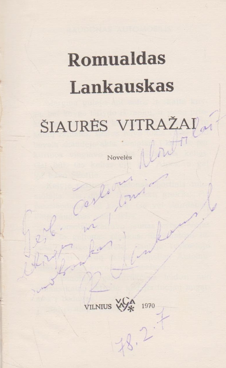 Romualdas Lankauskas - Šiaurės vitražai (su aut. autografu)